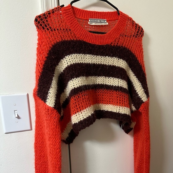 Urban Outfitters Kimchi Blue Striped Open Knit Cropped - Picture 7 of 8